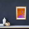 One of my attractive and colorful paintings is this flamingo set against a bright orange background. It gives a happy aura when displayed in any room.