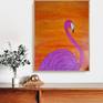 One of my attractive and colorful paintings is this flamingo set against a bright orange background. It gives a happy aura when displayed in any room.