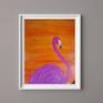 One of my attractive and colorful paintings is this flamingo set against a bright orange background. It gives a happy aura when displayed in any room.