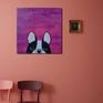 French bulldogs are loyal pets. They are funny, smart, loving and protective. Set against a bright pink background which makes for a very attractive piece for your home.