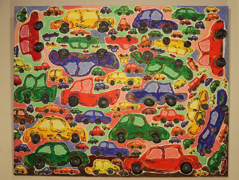 Original Car Painting by Maarit Korhonen