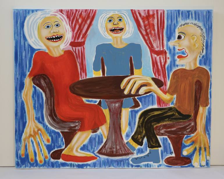 Original Figurative People Painting by Maarit Korhonen