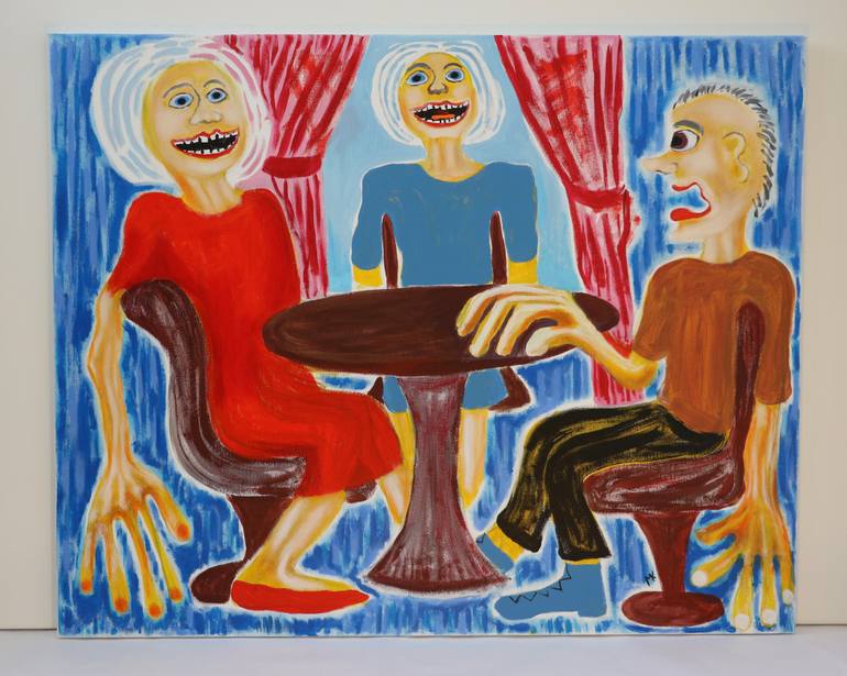 Original Figurative People Painting by Maarit Korhonen