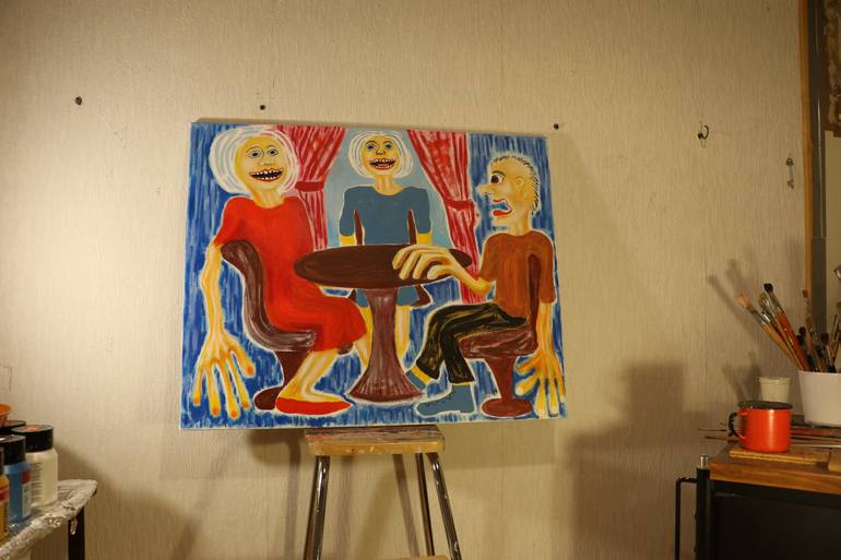Original Figurative People Painting by Maarit Korhonen