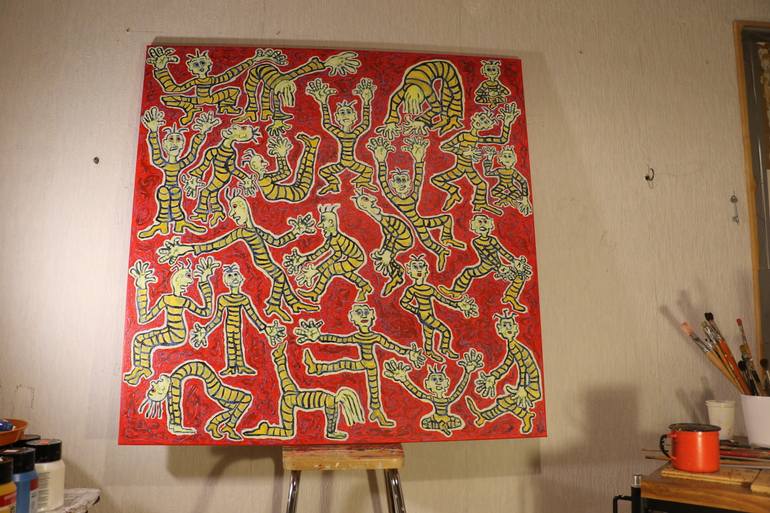 Original Figurative People Painting by Maarit Korhonen