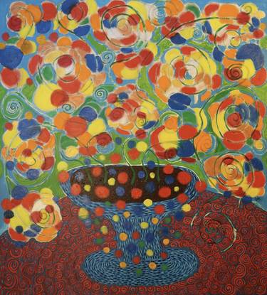 Original Abstract Floral Paintings by Maarit Korhonen