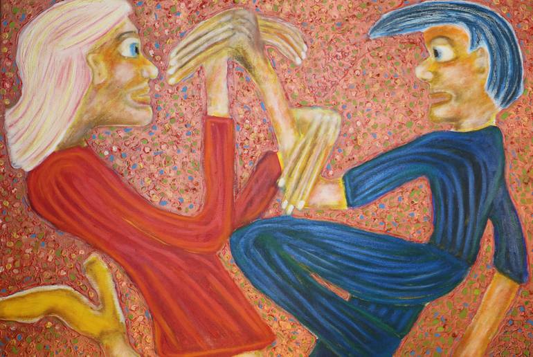 Original Figurative People Painting by Maarit Korhonen