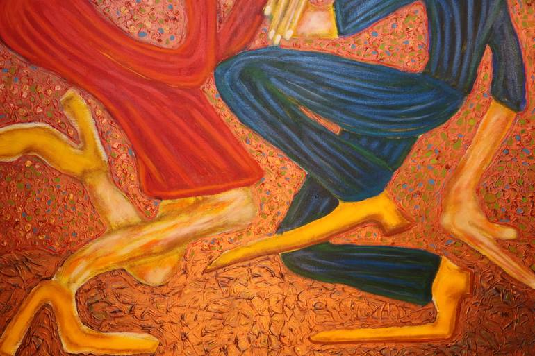 Original Figurative People Painting by Maarit Korhonen