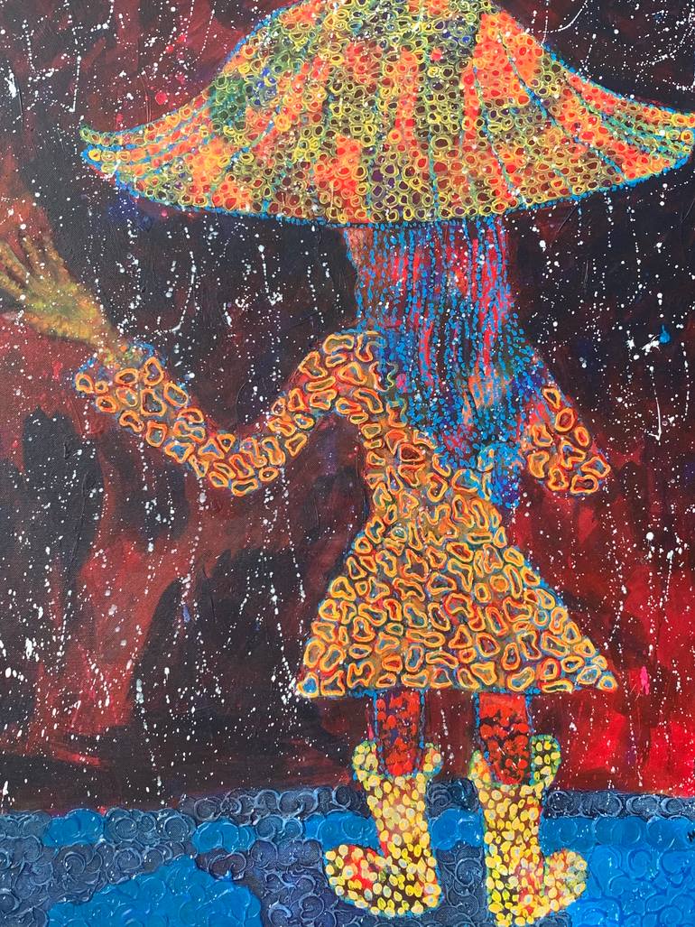 Original Expressionism People Painting by Maarit Korhonen