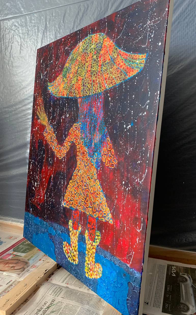 Original Expressionism People Painting by Maarit Korhonen