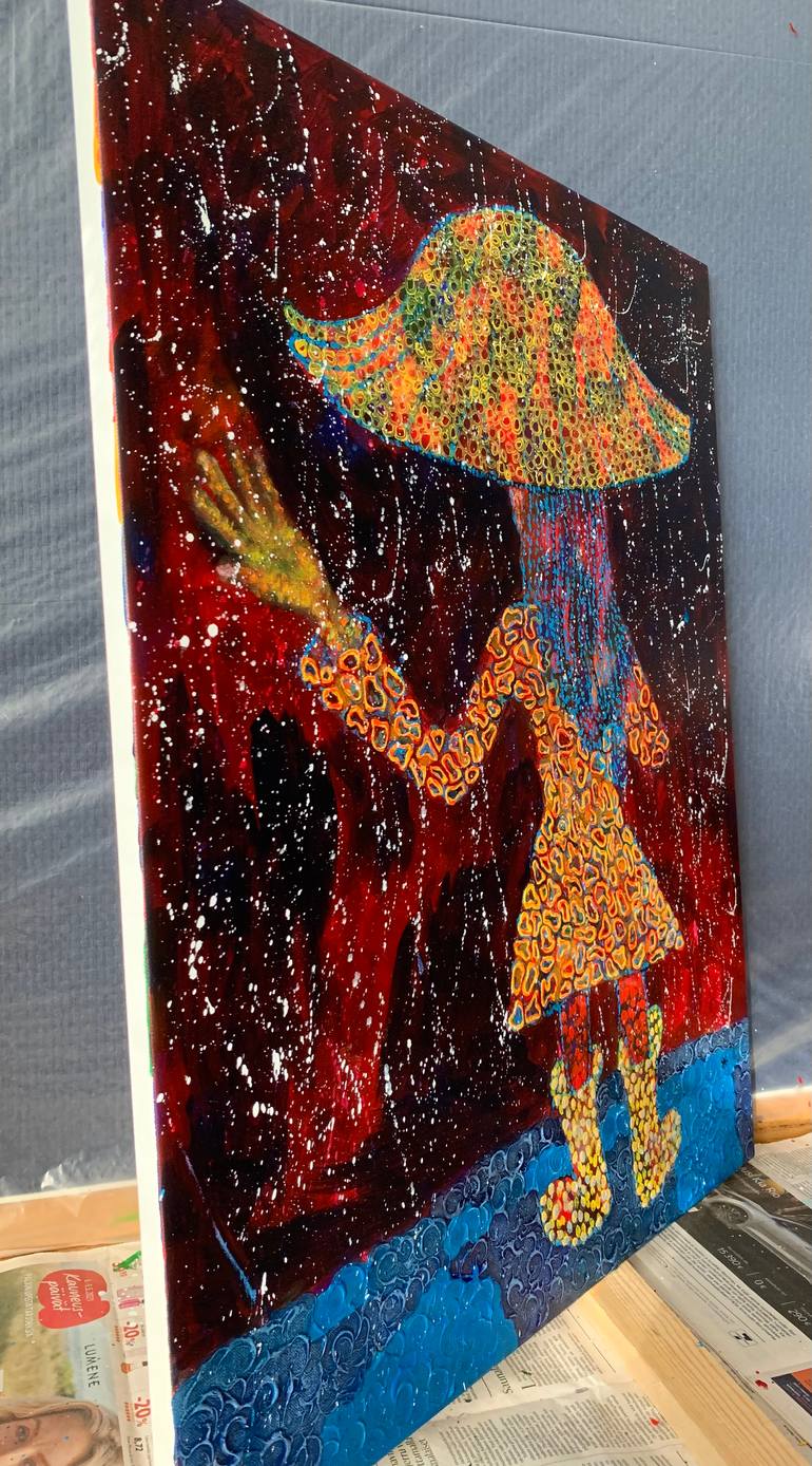 Original Expressionism People Painting by Maarit Korhonen