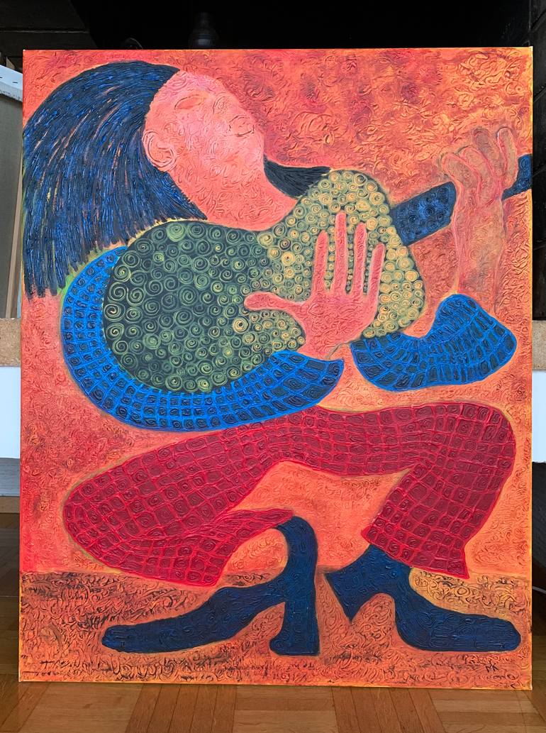 Original Abstract Music Painting by Maarit Korhonen