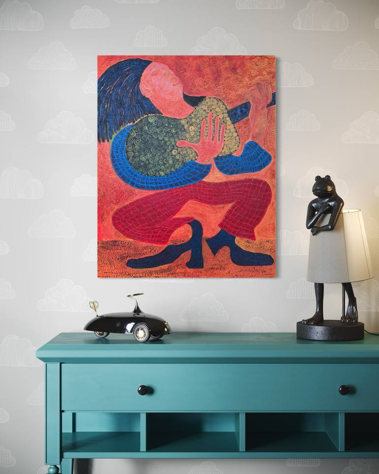 Original Abstract Music Painting by Maarit Korhonen