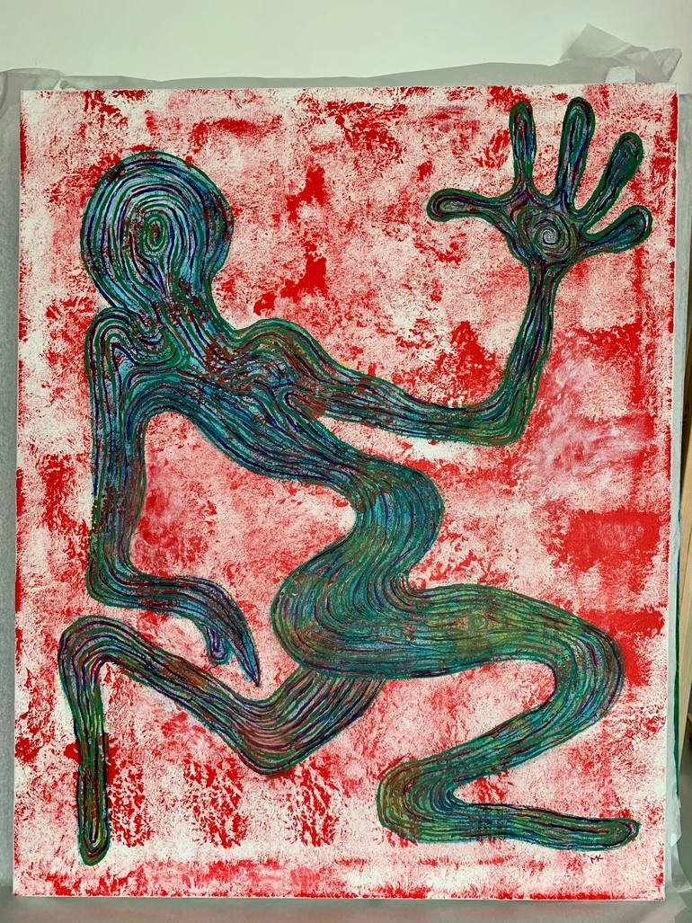 Original Abstract Sports Painting by Maarit Korhonen