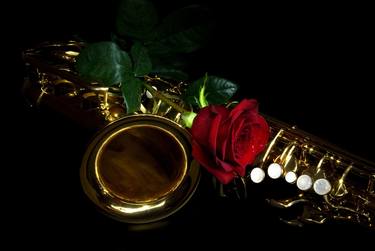 Saxophone and rose in dark - Limited Edition of 20 thumb