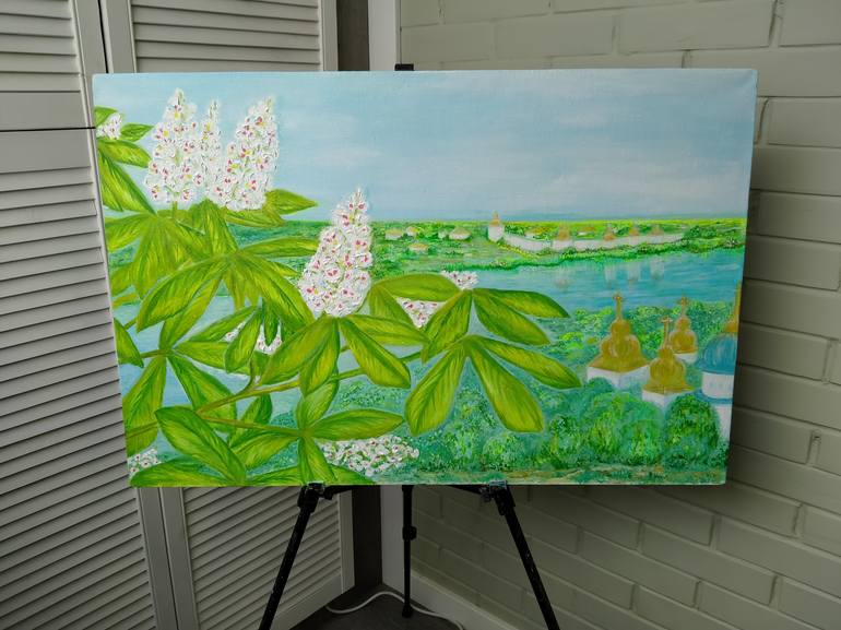 Original Fine Art Garden Painting by Le Ti