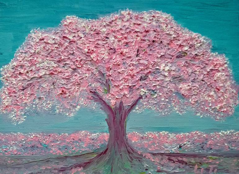 Sakura tree Painting by Le Ti | Saatchi Art