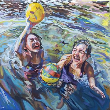 Original Pop Art People Painting by Gabriel Cristian Matei