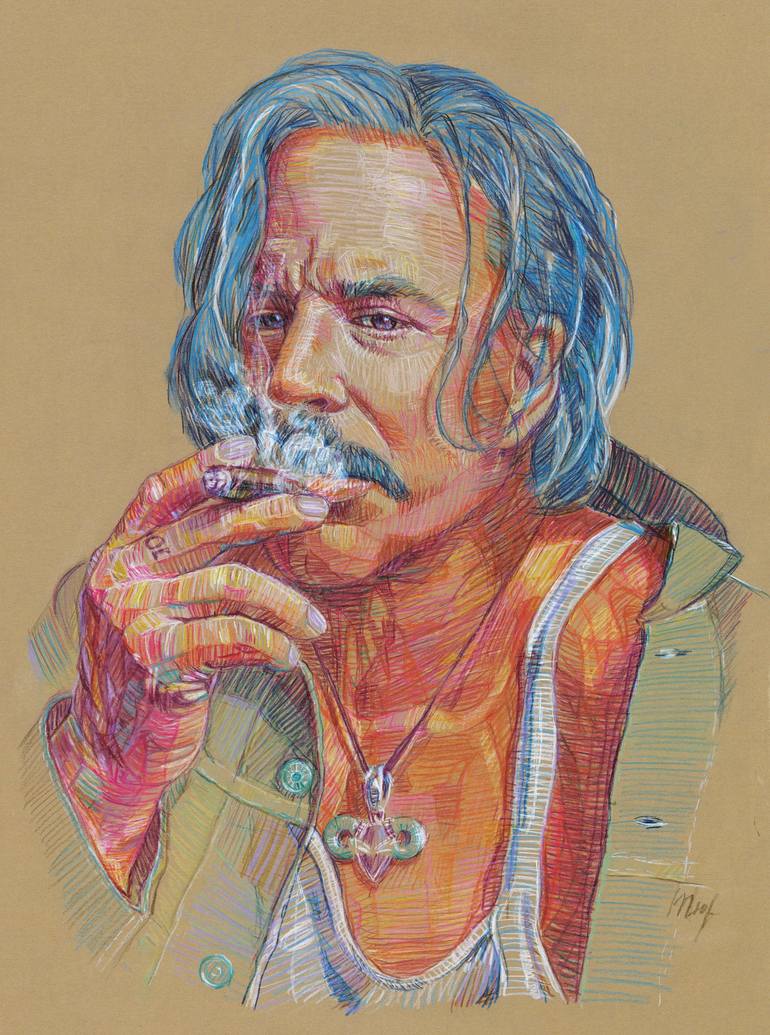 Mickey Rourke Sketch Mickey Rourke Drawing by Vladimir Tyuryaev | Saatchi Art