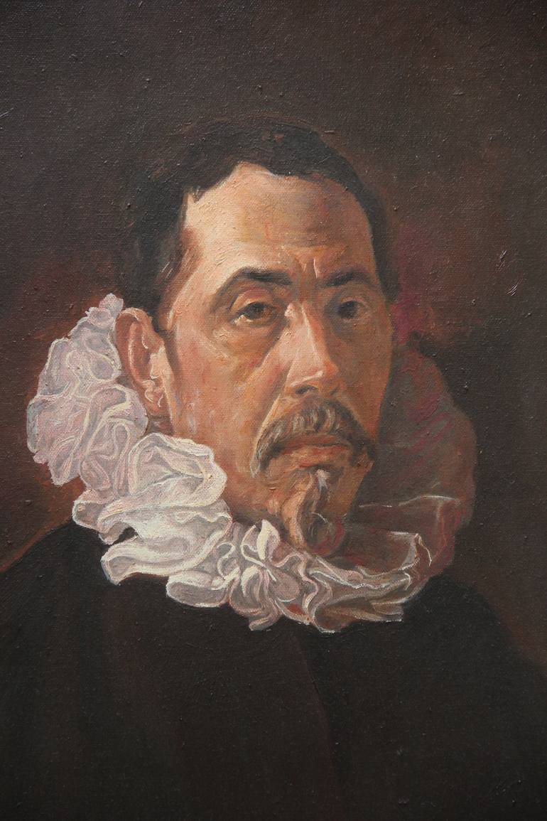 Original baroque Portrait Painting by Daniel Dacio