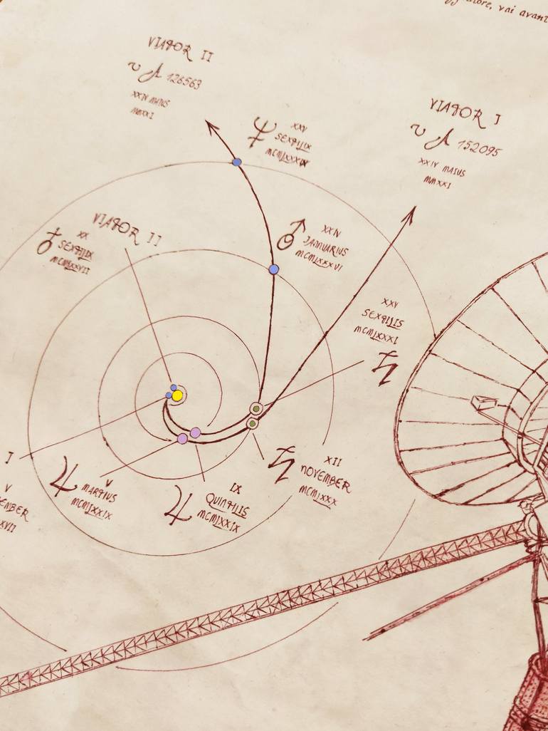 Original Fine Art Outer Space Drawing by Daniel Dacio