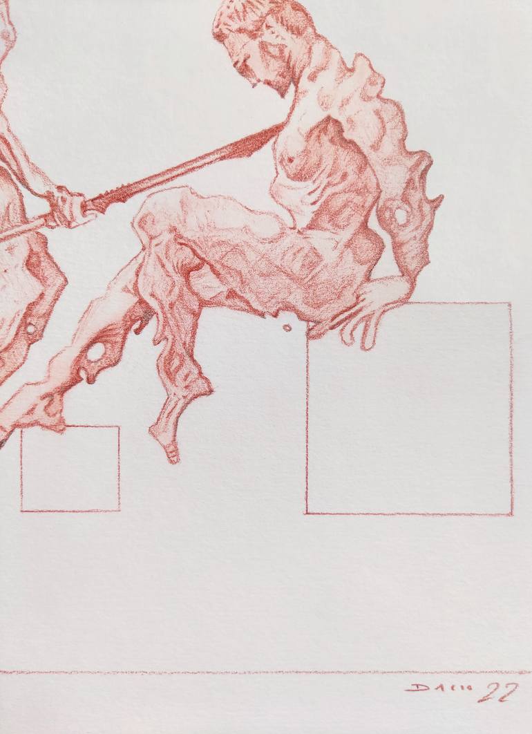 Original Surrealism Body Drawing by Daniel Dacio