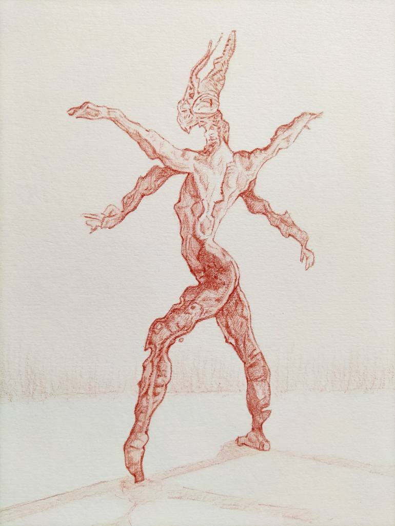 Original Surrealism Body Drawing by Daniel Dacio
