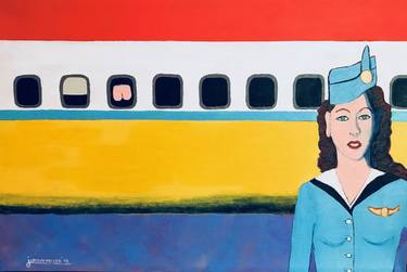 Print of Figurative Airplane Paintings by Joselyn Miller