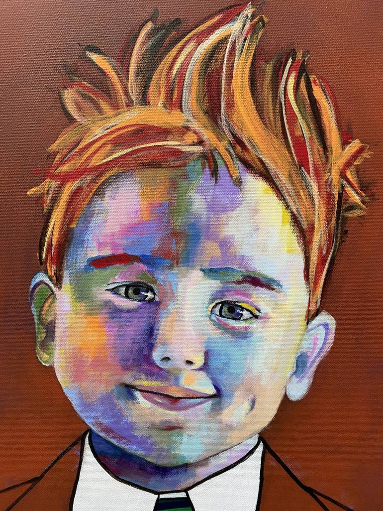 Original Expressionism Children Painting by Joselyn Miller