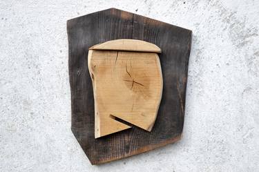 Abstract face oak wood art thumb