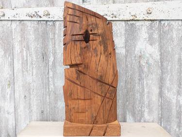 Modern Abstract sculpture Wood art decor thumb