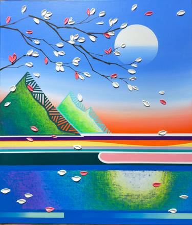 Original Art Deco Landscape Painting by Zinna Yoo
