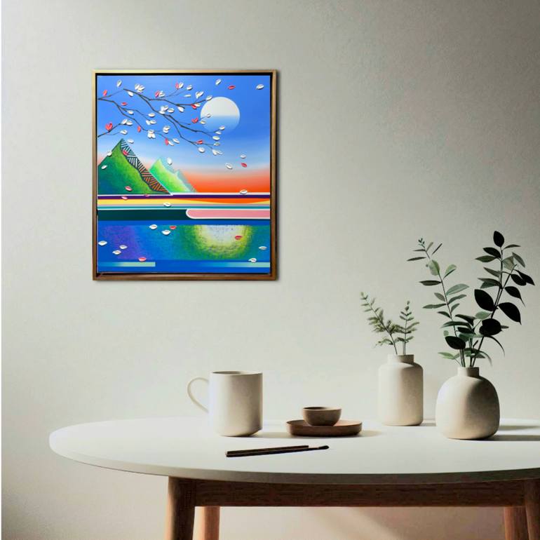 Original Art Deco Landscape Painting by Zinna Yoo