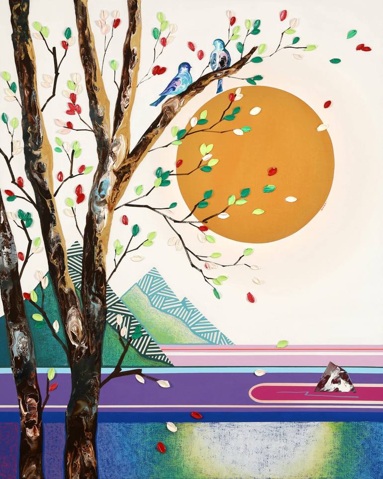 Original Art Deco Landscape Paintings by Zinna Yoo
