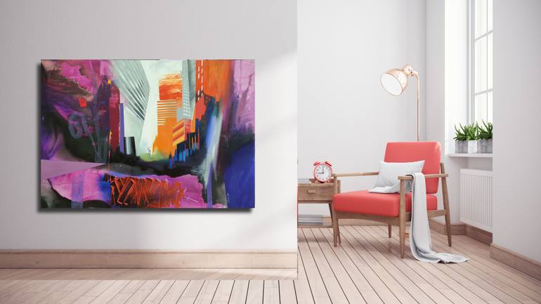 Original Abstract Expressionism Cities Painting by Zinna Yoo