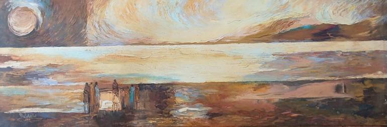 Original Abstract Painting by Paul Akiiki | Abstract Art on Canvas | Life On The Lake