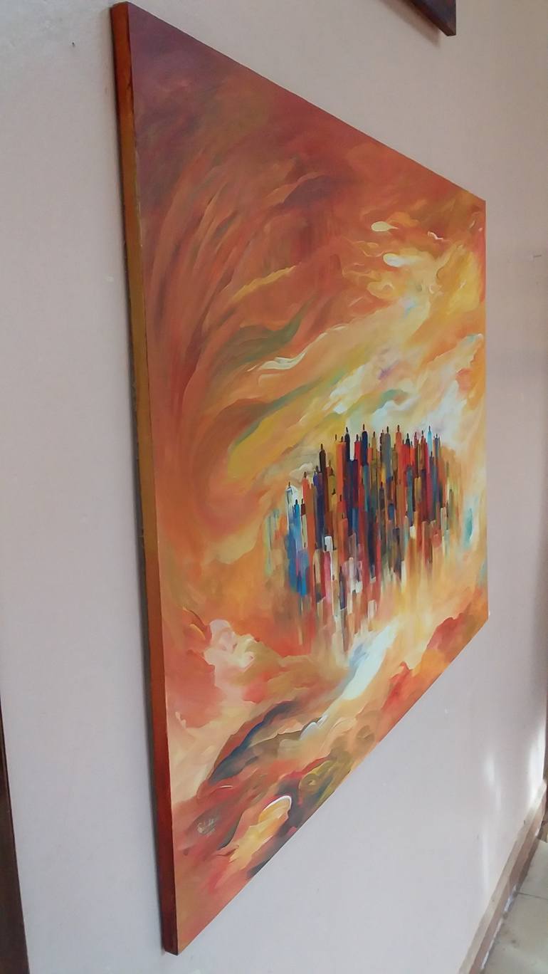 Original Abstract Landscape Painting by PAUL AKIIKI