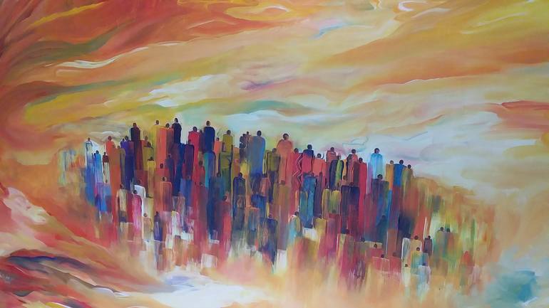 Original Abstract Landscape Painting by PAUL AKIIKI