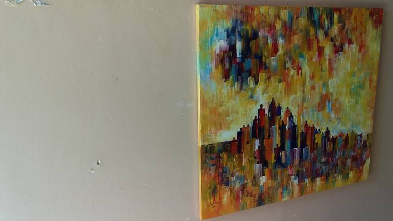 Original Abstract Family Painting by PAUL AKIIKI