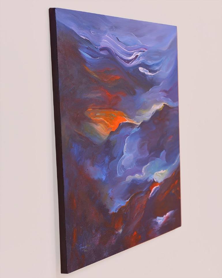 Original Abstract Landscape Painting by Paul Akiiki