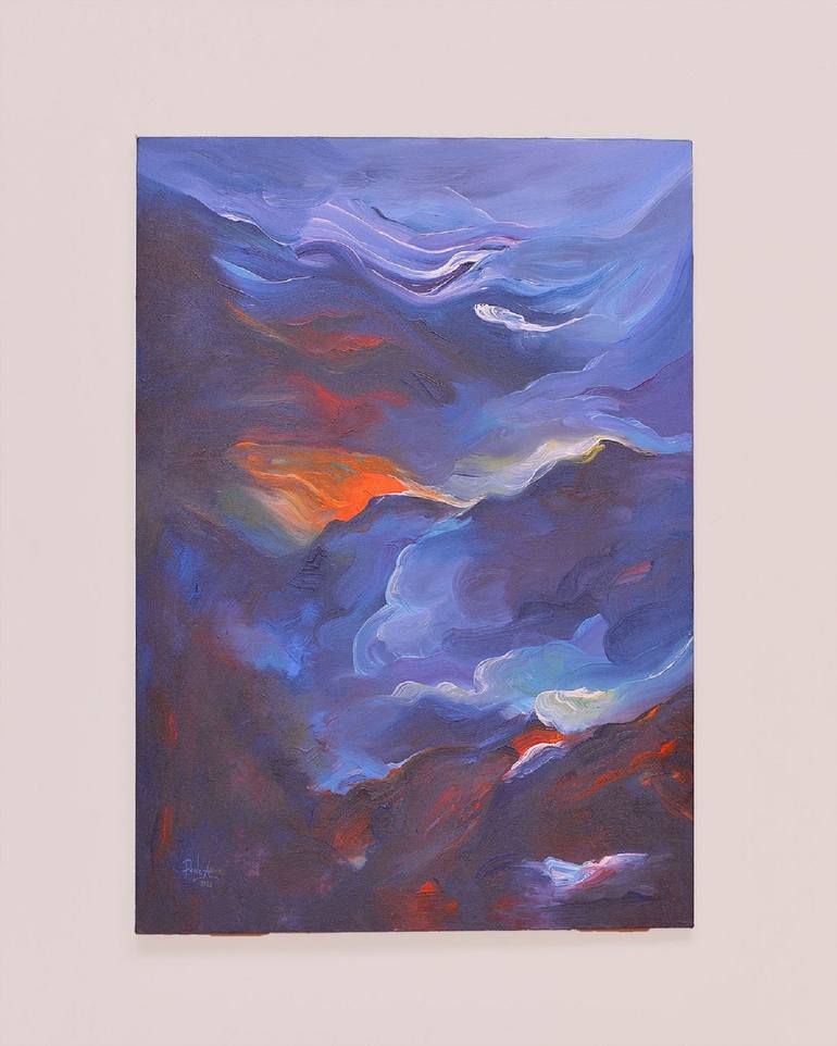 Original Abstract Landscape Painting by Paul Akiiki