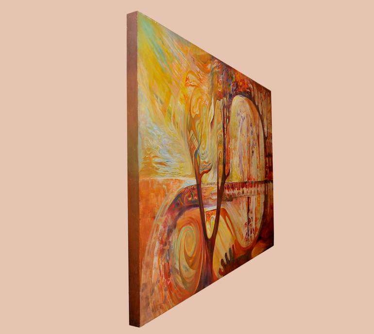Original Abstract Landscape Painting by Paul Akiiki