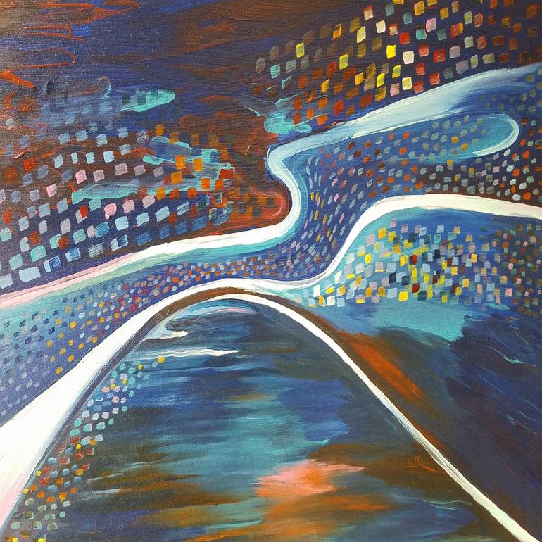 Original Art Deco Abstract Painting by Paul Akiiki