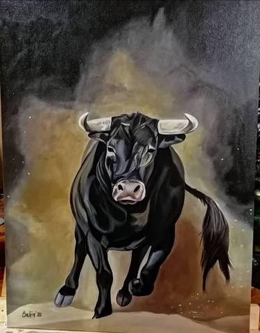 Print of Fine Art Cows Paintings by Natasa Despotovic