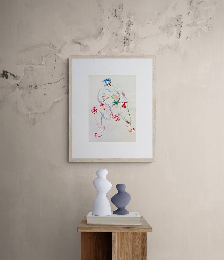 Original Dada Body Drawing by Anastasia Rydlevskaya