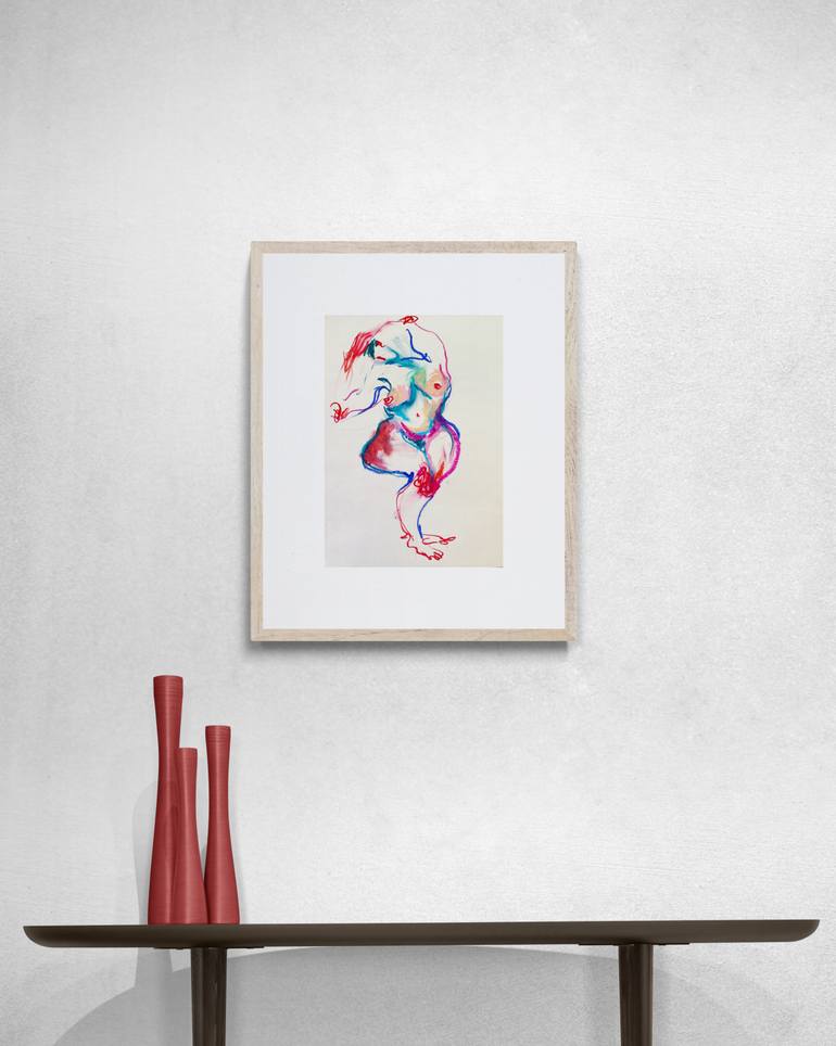 Original Dada Body Drawing by Anastasia Rydlevskaya