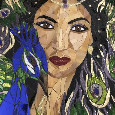Glass mosaic Woman portrait thumb