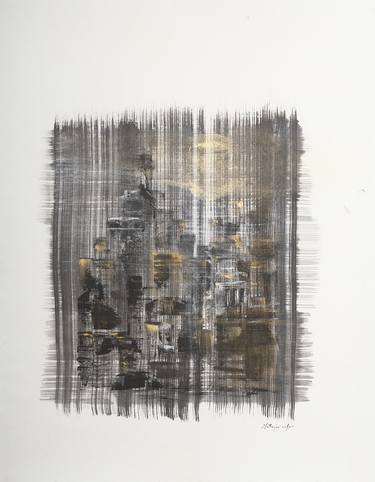 Original Abstract Architecture Paintings by Margot Tohkou Olejniczak