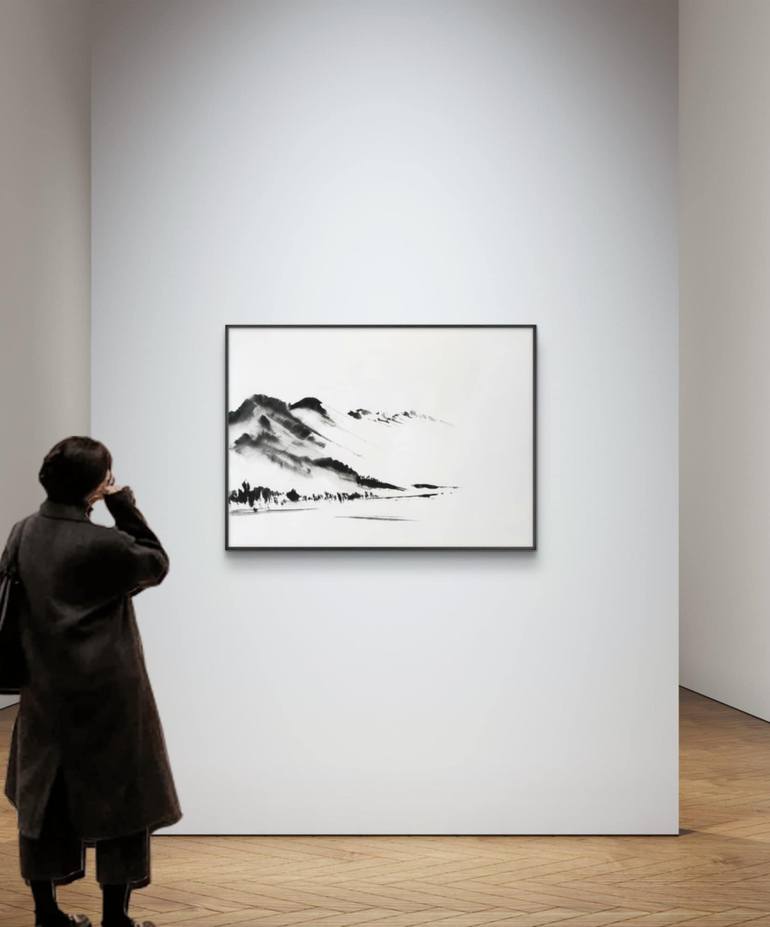 Original Abstract Landscape Painting by Margot Tohkou Olejniczak