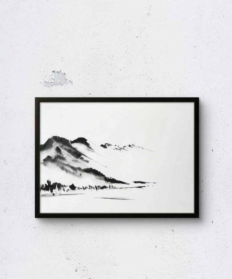 Original Abstract Landscape Painting by Margot Tohkou Olejniczak